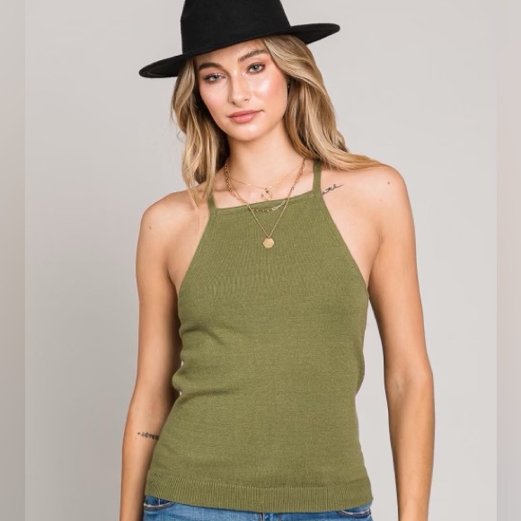 Private Label Tops - NEUTRAL ESSENTIALS Olive Tank Top